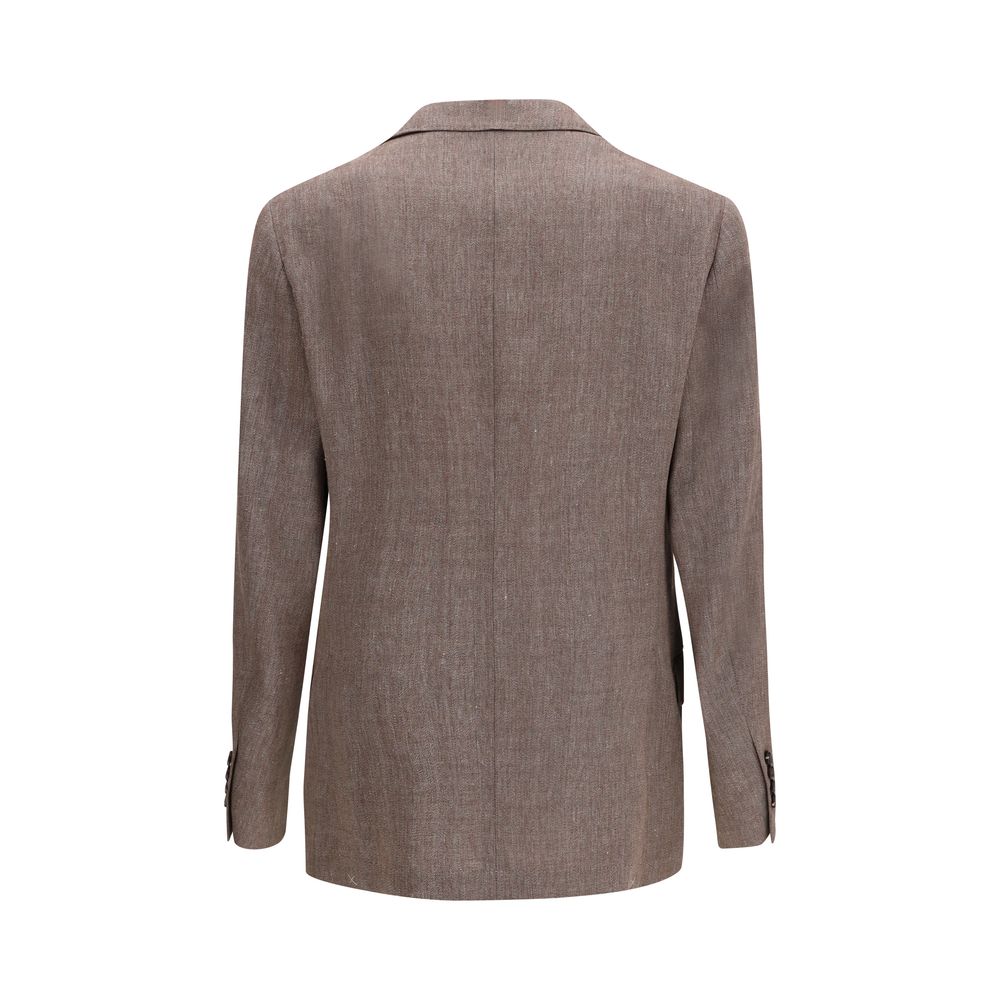 Brunello Cucinelli Brown Linen Blazer for Men
