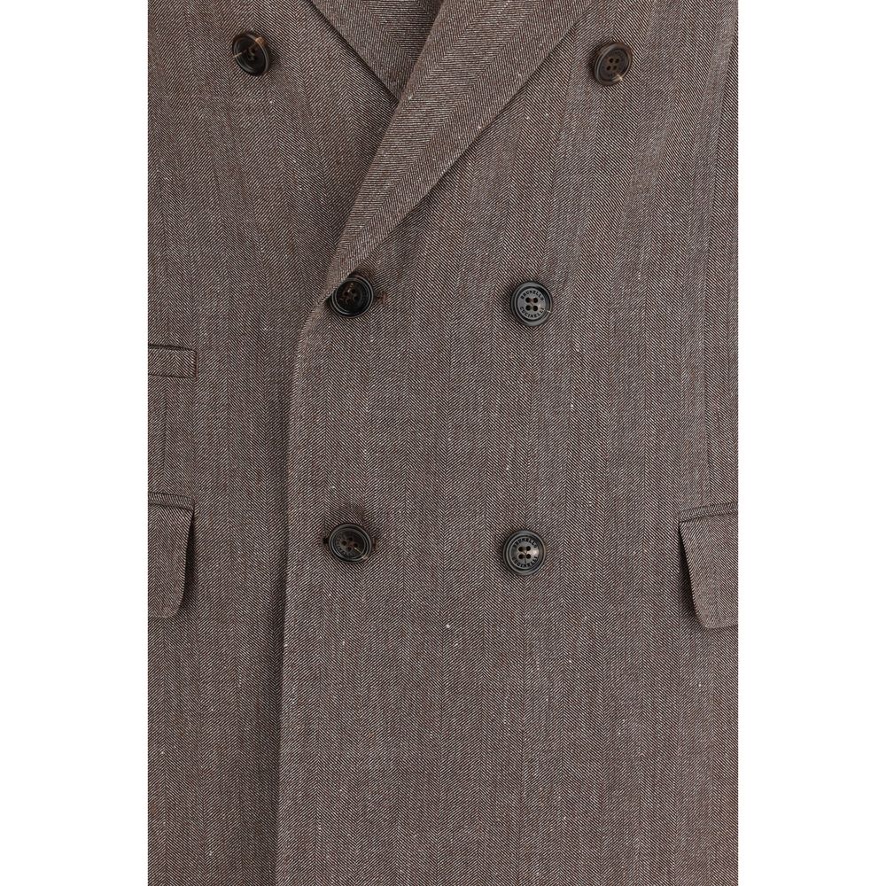 Brunello Cucinelli Brown Linen Blazer for Men