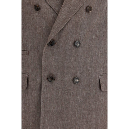 Brunello Cucinelli Bruine Linnen Blazer
