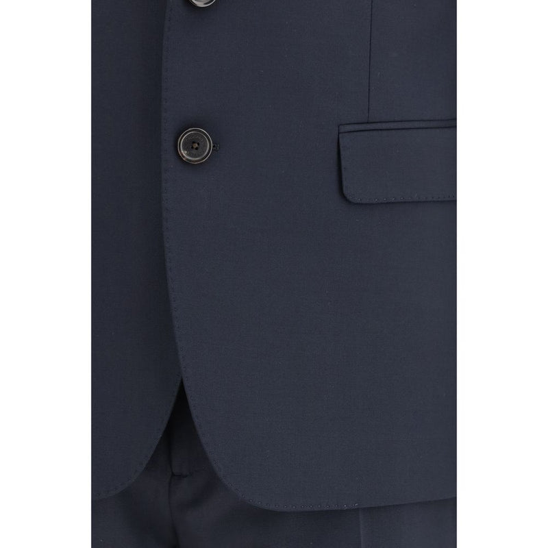 Dsquared² Blue Fleece Wool Two-Piece Suit for Men