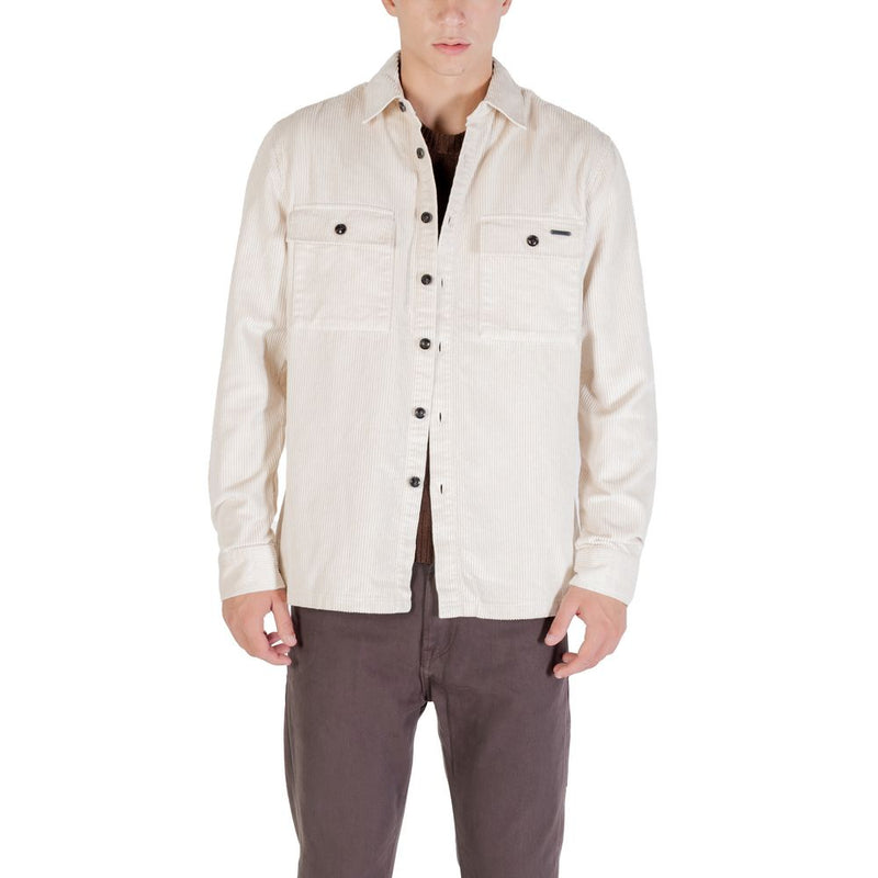 Gianni Lupo Overshirt GL7820S en Coton Crème pour Hommes