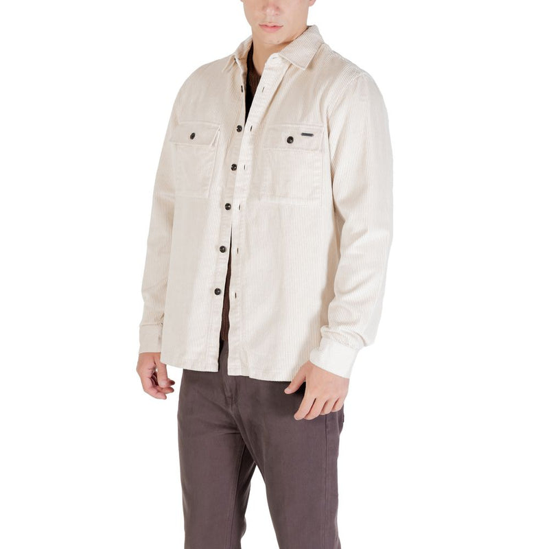 Gianni Lupo Overshirt GL7820S en Coton Crème pour Hommes