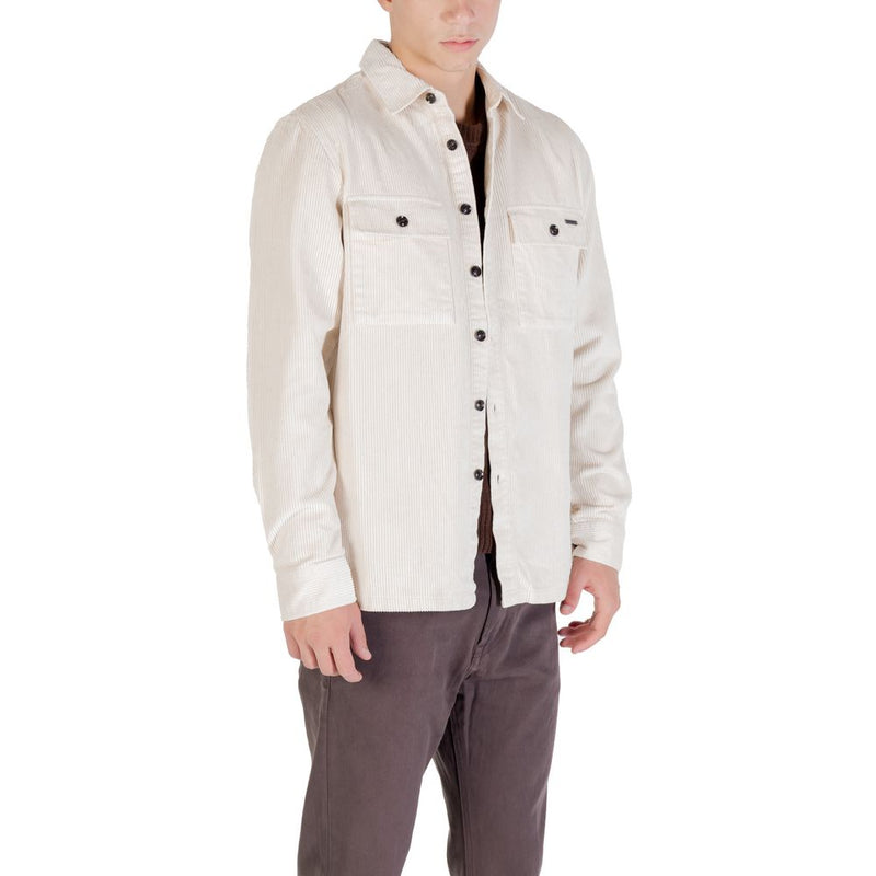 Gianni Lupo Overshirt GL7820S en Coton Crème pour Hommes