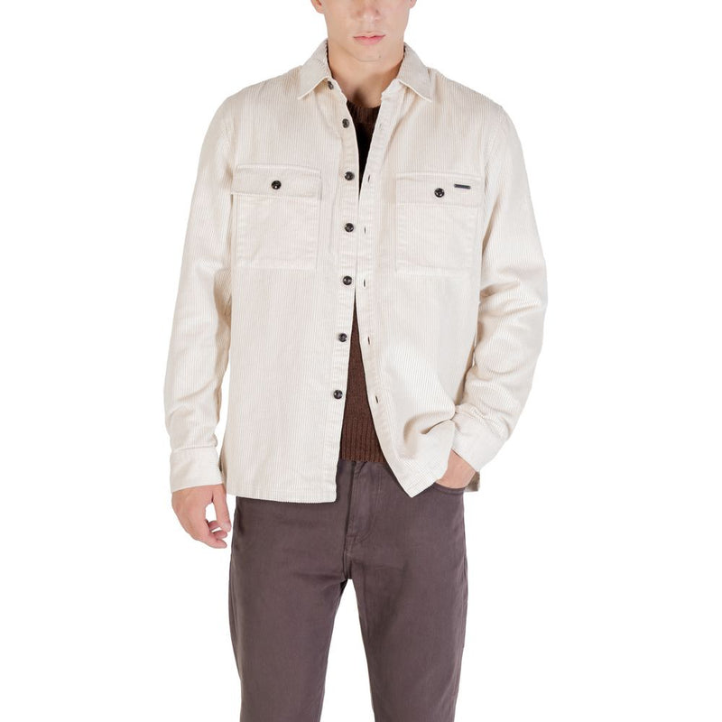 Gianni Lupo Overshirt GL7820S en Coton Crème pour Hommes