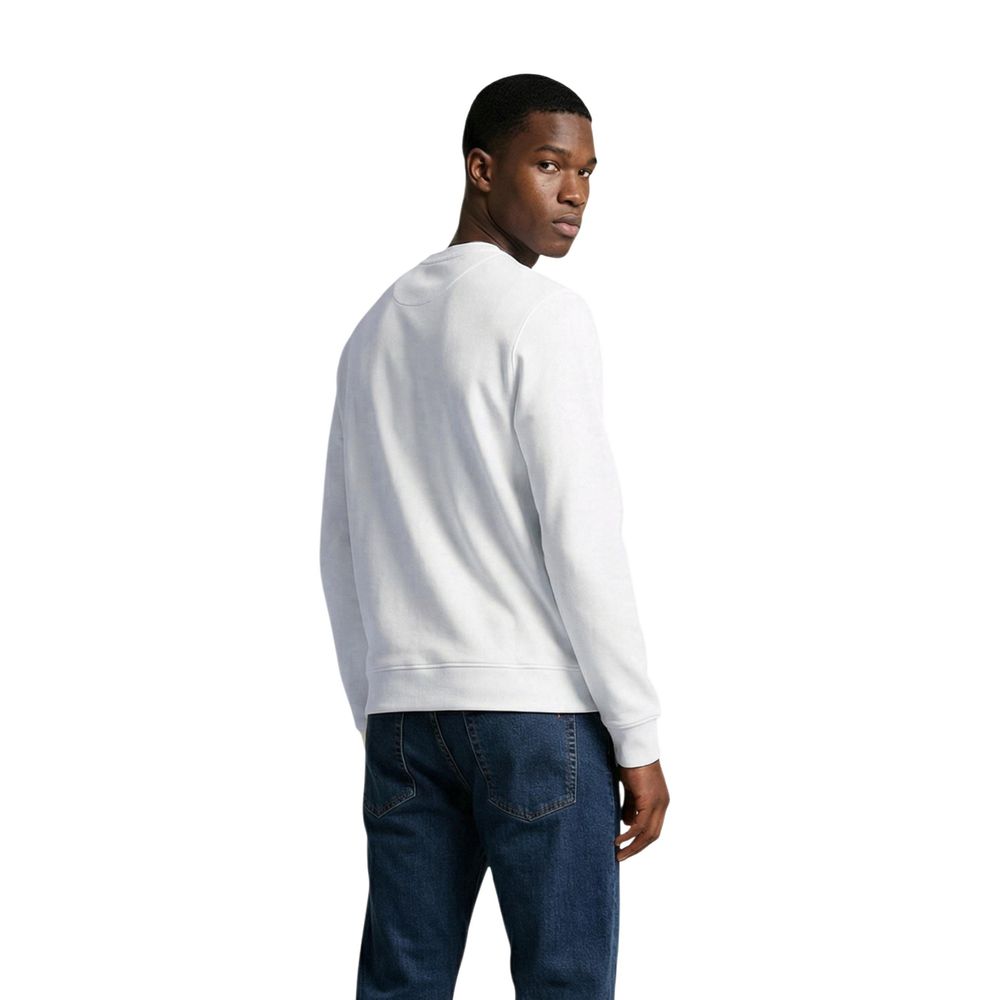 Lyle & Scott White Cotton Sweatshirt - Crew Neck ML424VOG