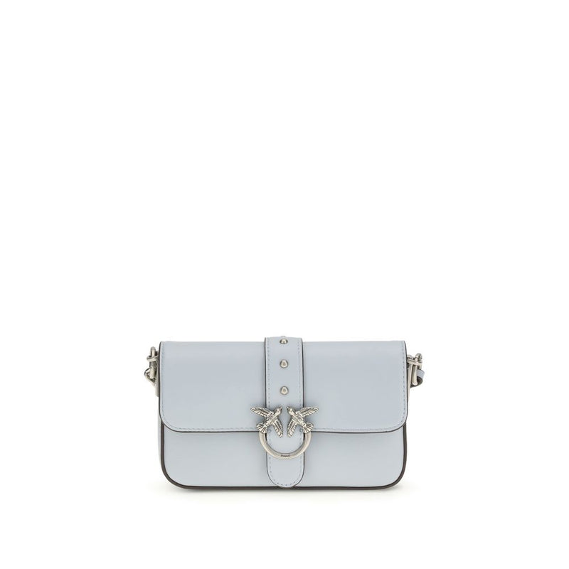 PINKO Blue Calf Leather Bos Taurus Shoulder Bag
