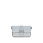 PINKO Blue Calf Leather Bos Taurus Shoulder Bag