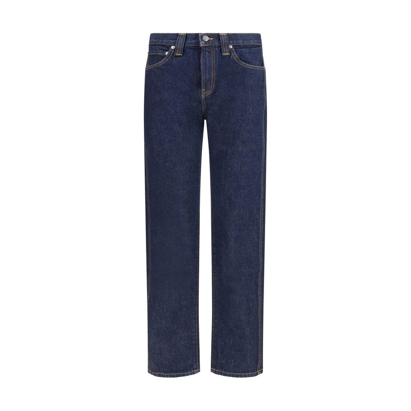 Khaite Farley Blue Cotton Straight-Leg Jeans