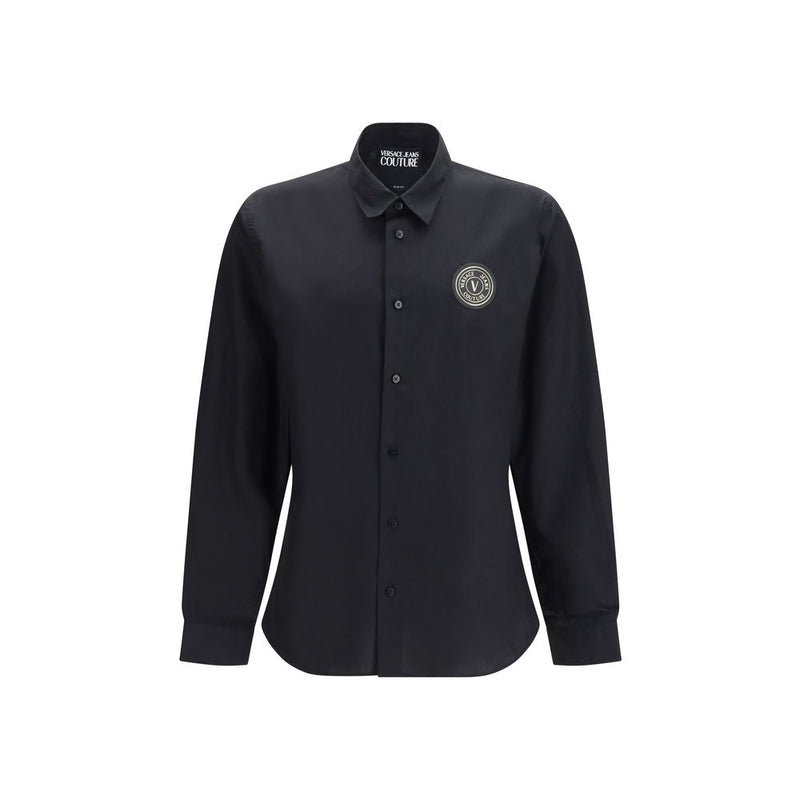Versace Jeans Black Cotton Dress Shirt - EMBLEM Collection