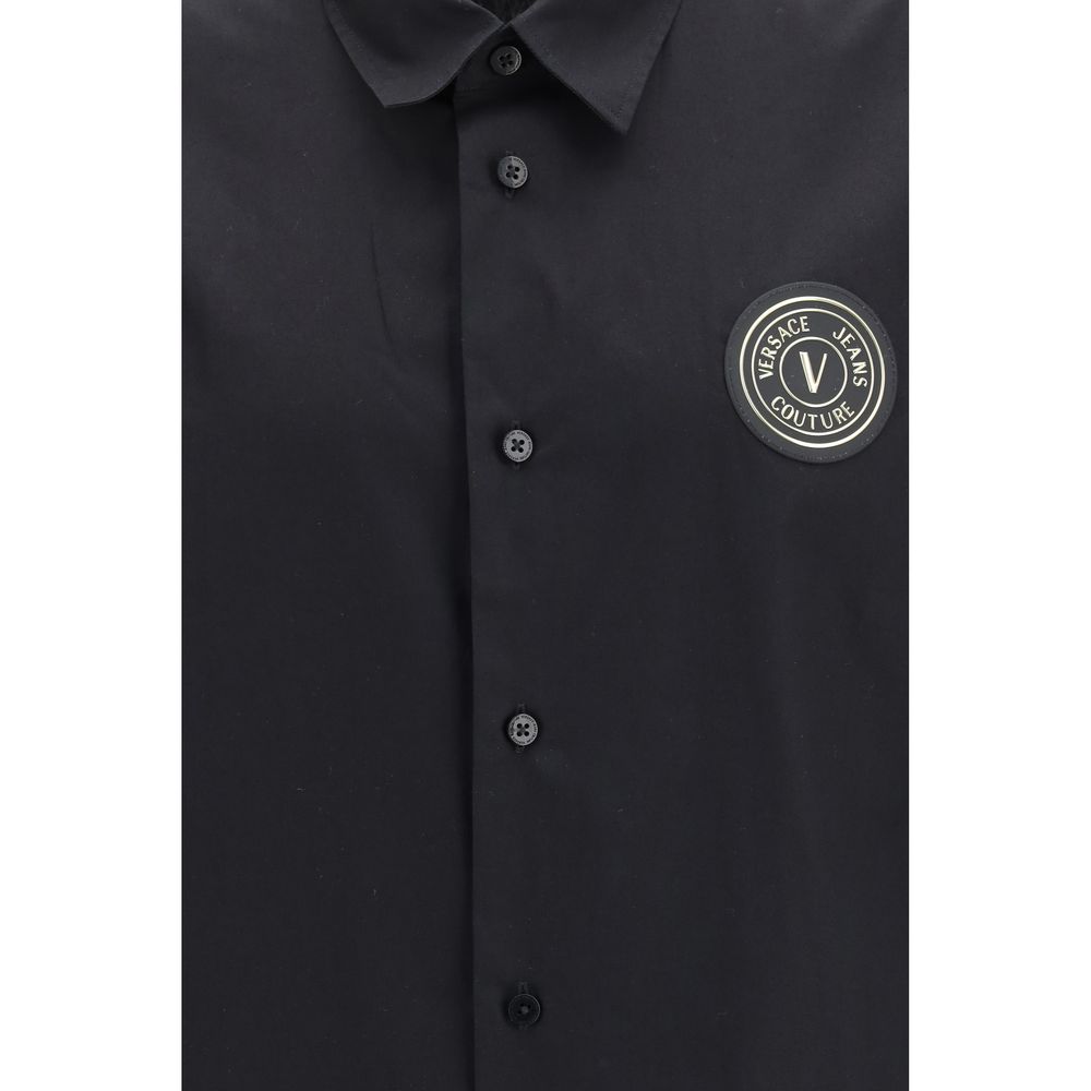 Versace Jeans Black Cotton Dress Shirt - EMBLEM Collection