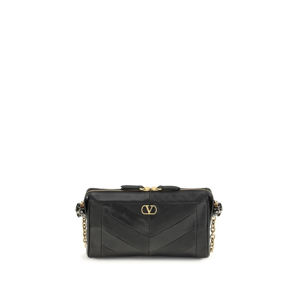 Sac bandoulière Valentino Garavani en agneau noir Ovis Aries