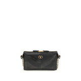 Sac bandoulière Valentino Garavani en agneau noir Ovis Aries