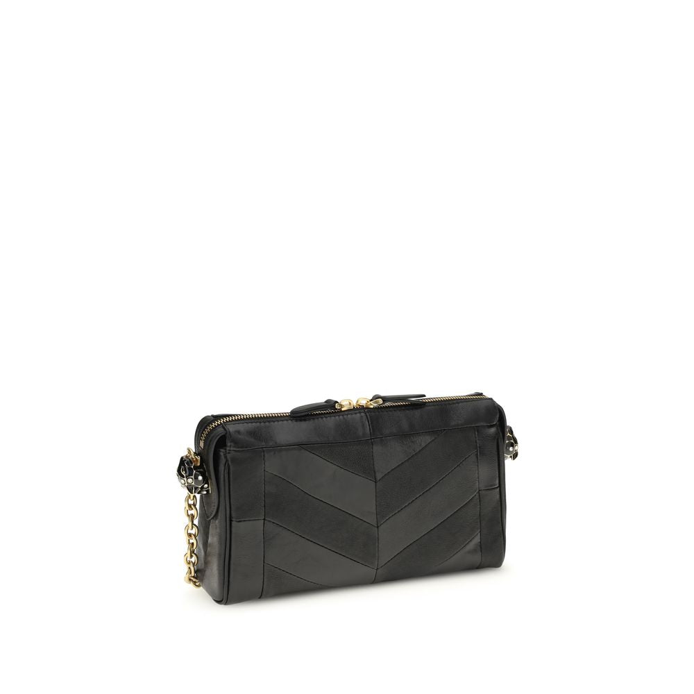 Sac bandoulière Valentino Garavani en agneau noir Ovis Aries