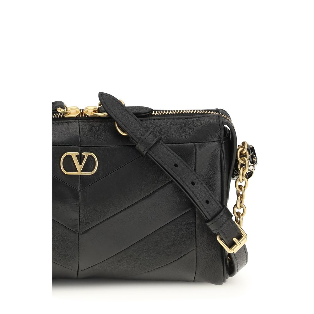 Sac bandoulière Valentino Garavani en agneau noir Ovis Aries