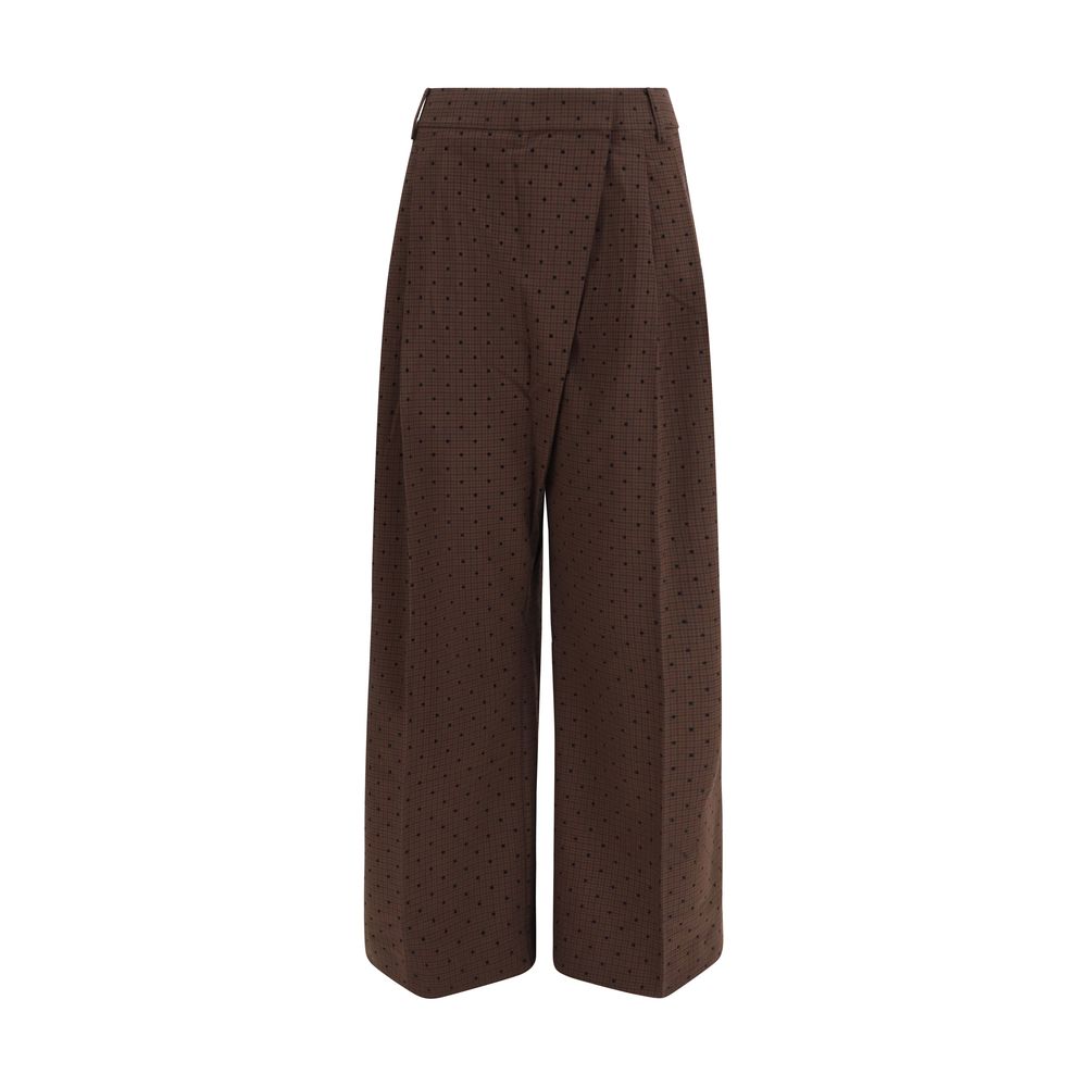 Ganni Brown Elastane Casual Pants for Women
