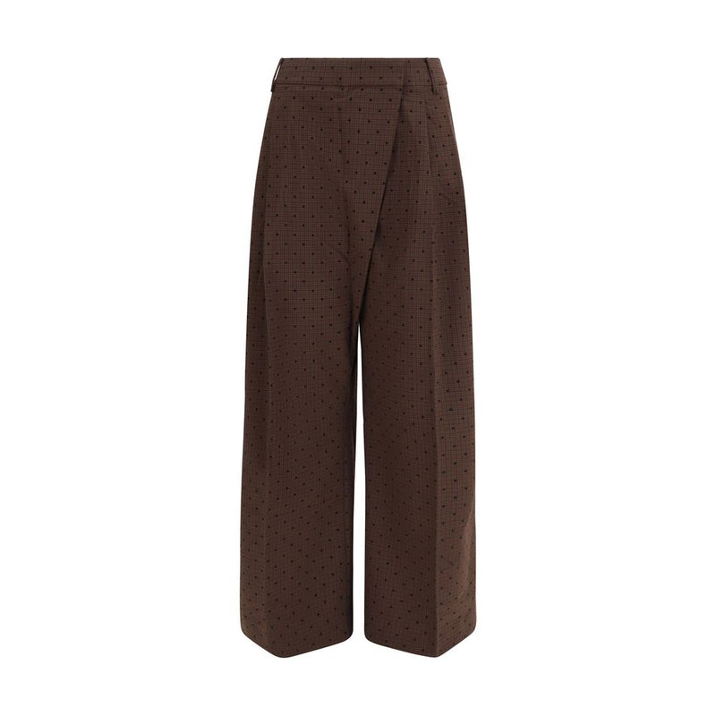 Ganni Brown Elastane Casual Pants - Stylish & Comfortable
