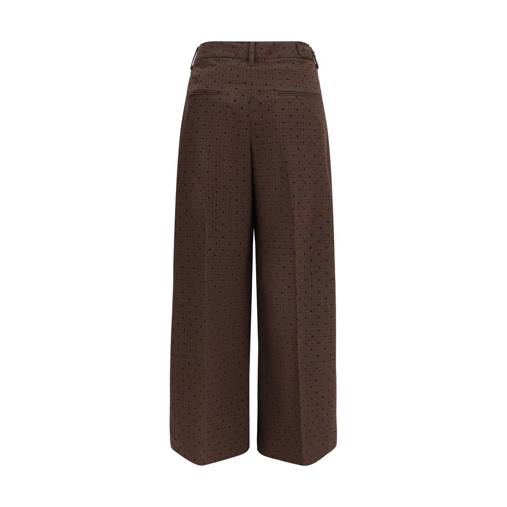 Ganni Brown Elastane Casual Pants for Women