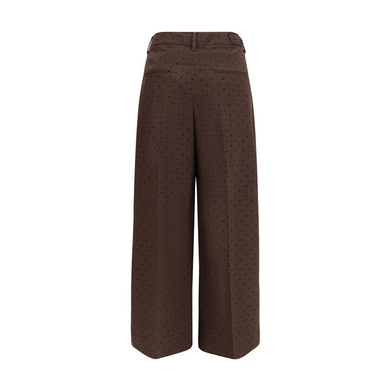 Ganni Brown Elastane Casual Pants - Stylish & Comfortable