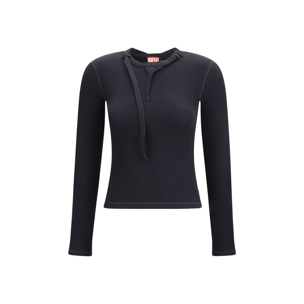 Diesel T Iara Ls Black Cotton Top for Women