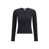 Diesel T Iara Ls Black Cotton Top for Women