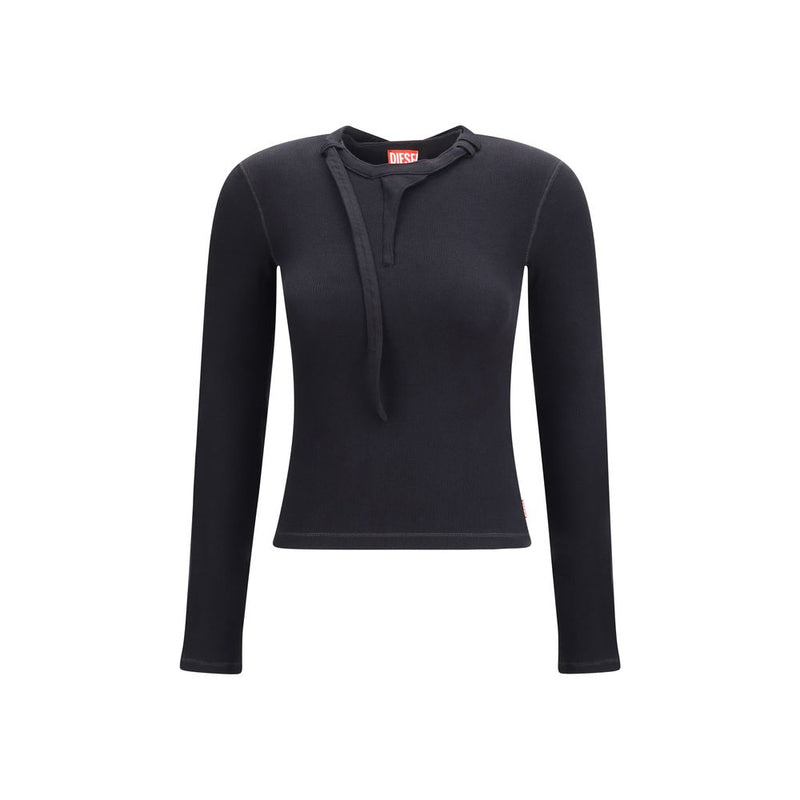 Diesel T Iara Ls Black Cotton Top for Women