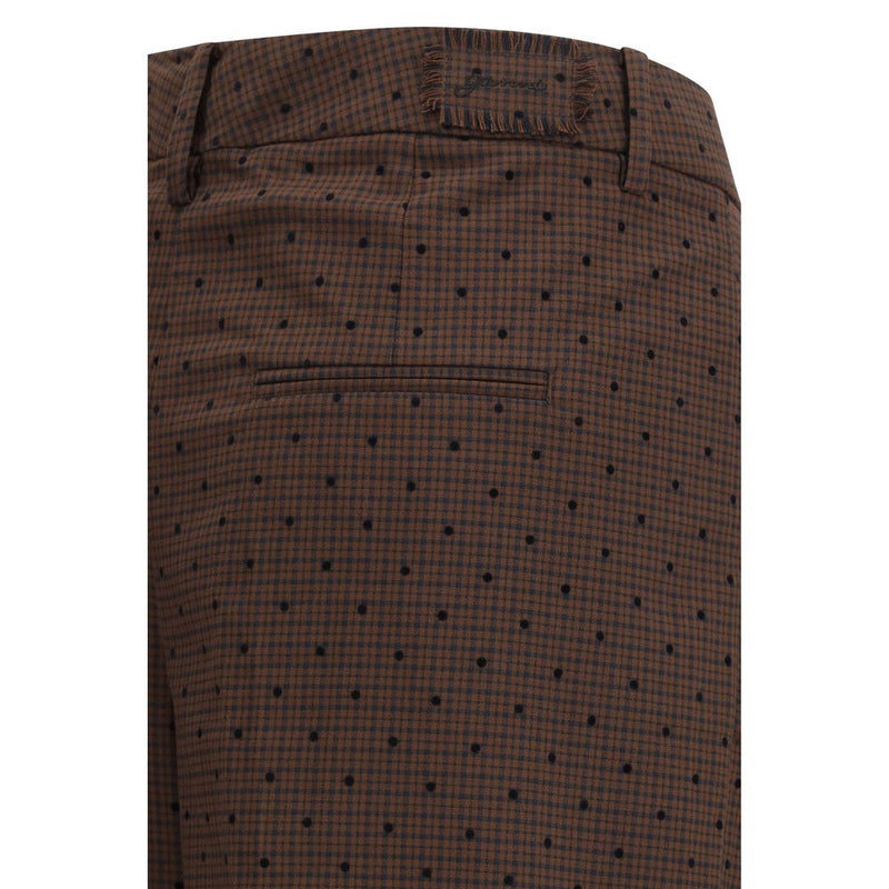 Ganni Brown Elastane Casual Pants - Stylish & Comfortable