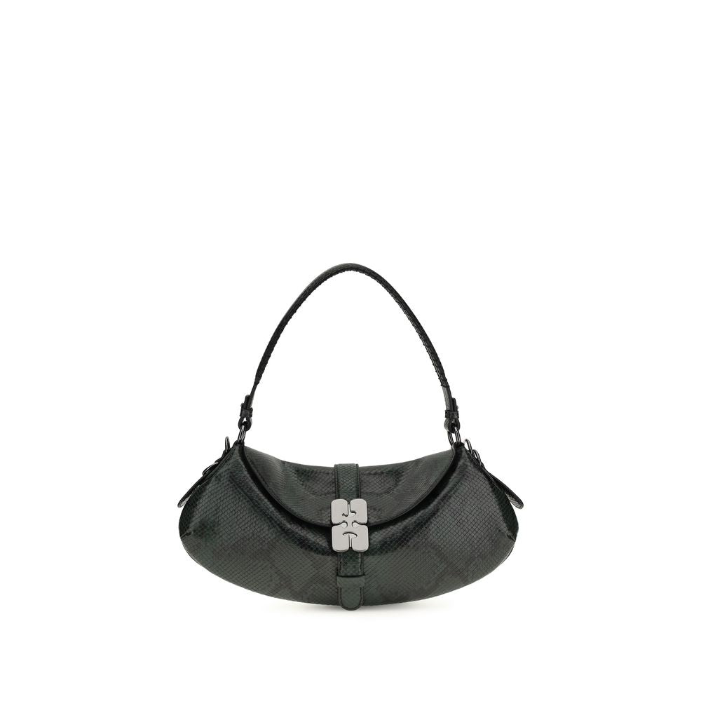 Ganni Blue Recycled Leather B-Kat Shoulder Bag