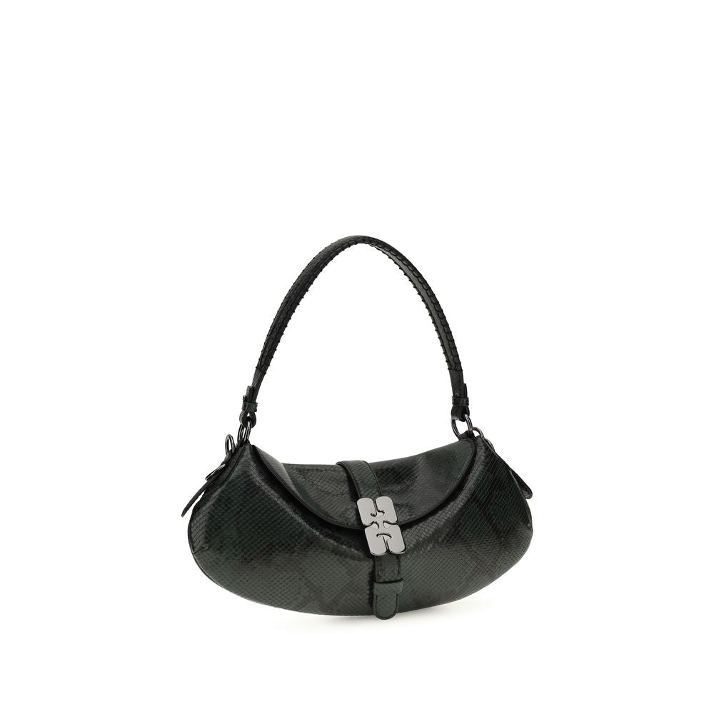 Ganni Blue Recycled Leather B-Kat Shoulder Bag