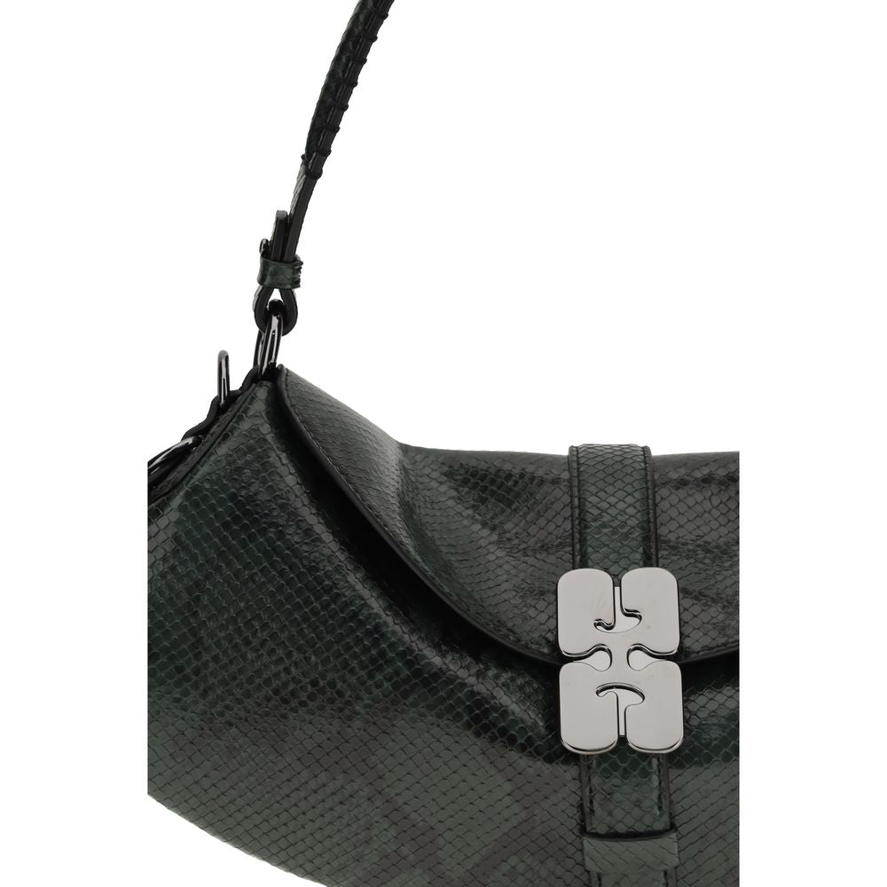 Ganni Blue Recycled Leather B-Kat Shoulder Bag