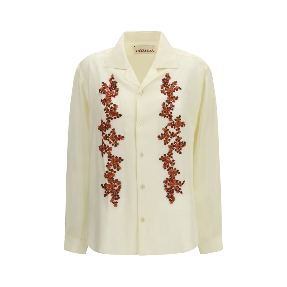 Chemise à motif en coton bicolore Baziszt