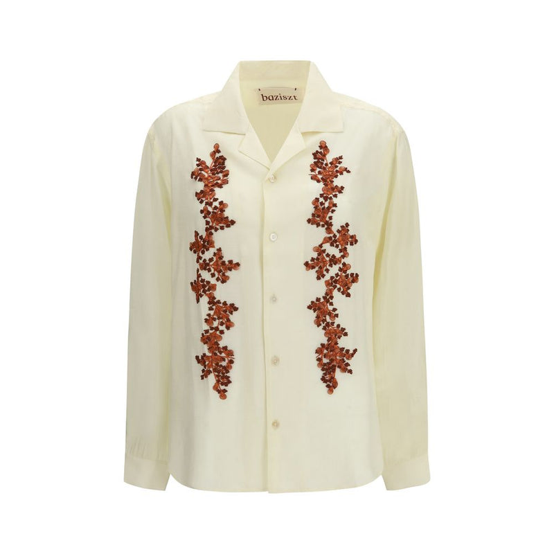Chemise à motif en coton bicolore Baziszt
