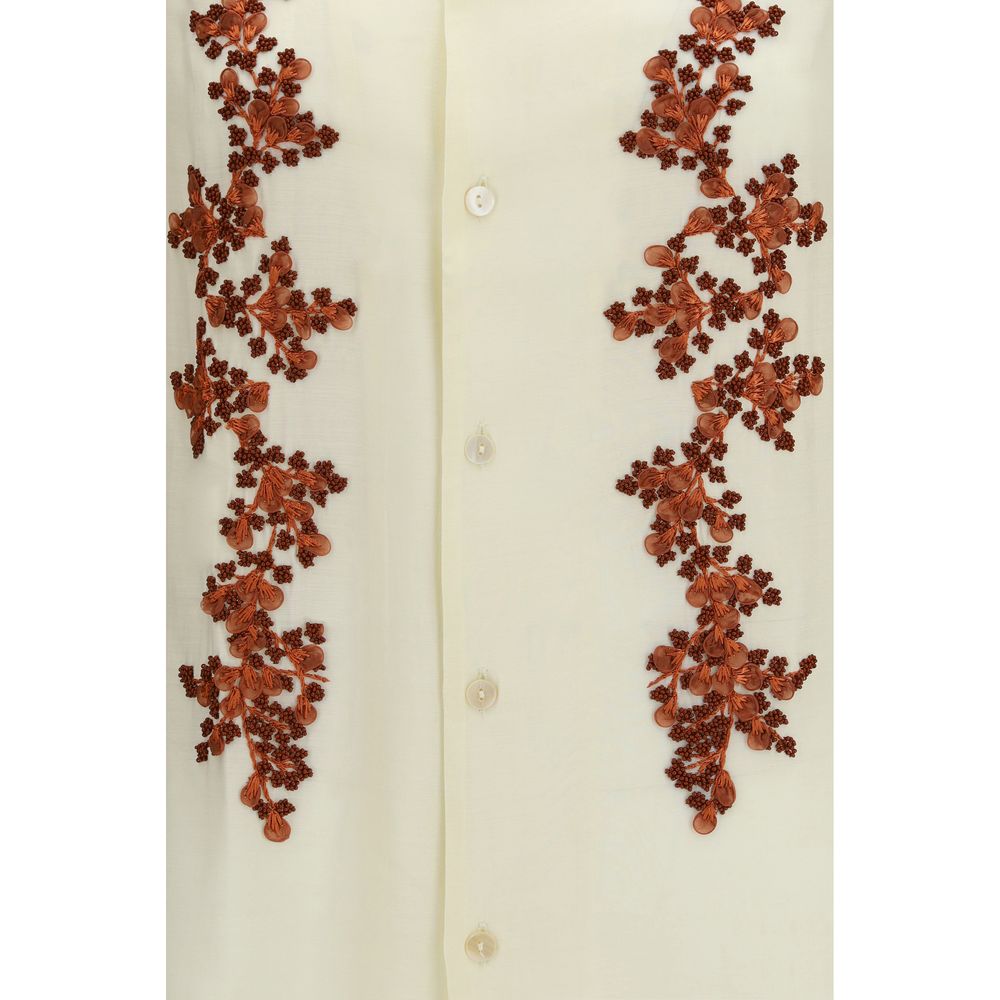 Chemise à motif en coton bicolore Baziszt