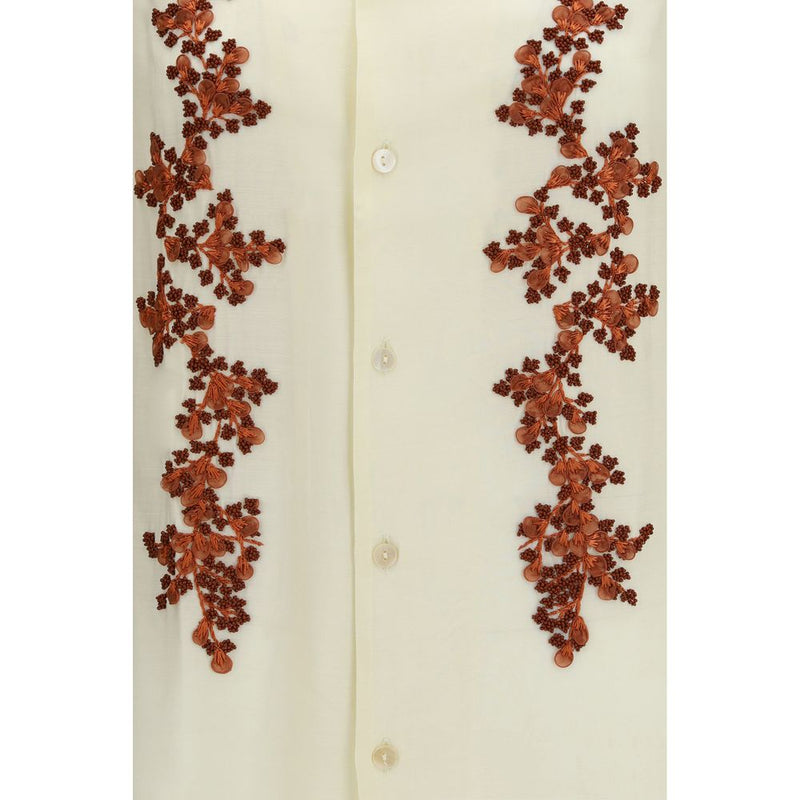 Chemise à motif en coton bicolore Baziszt