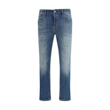 PT Torino Blue Cotton Tapered Jeans for Men