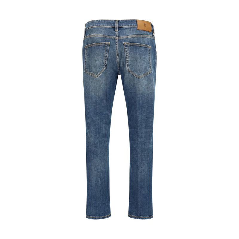 PT Torino Blauwe Taps Toelopende Jeans van Katoen
