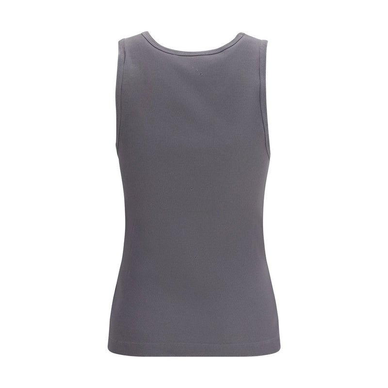Dolce & Gabbana Gray Cotton Ribbed Tank Top