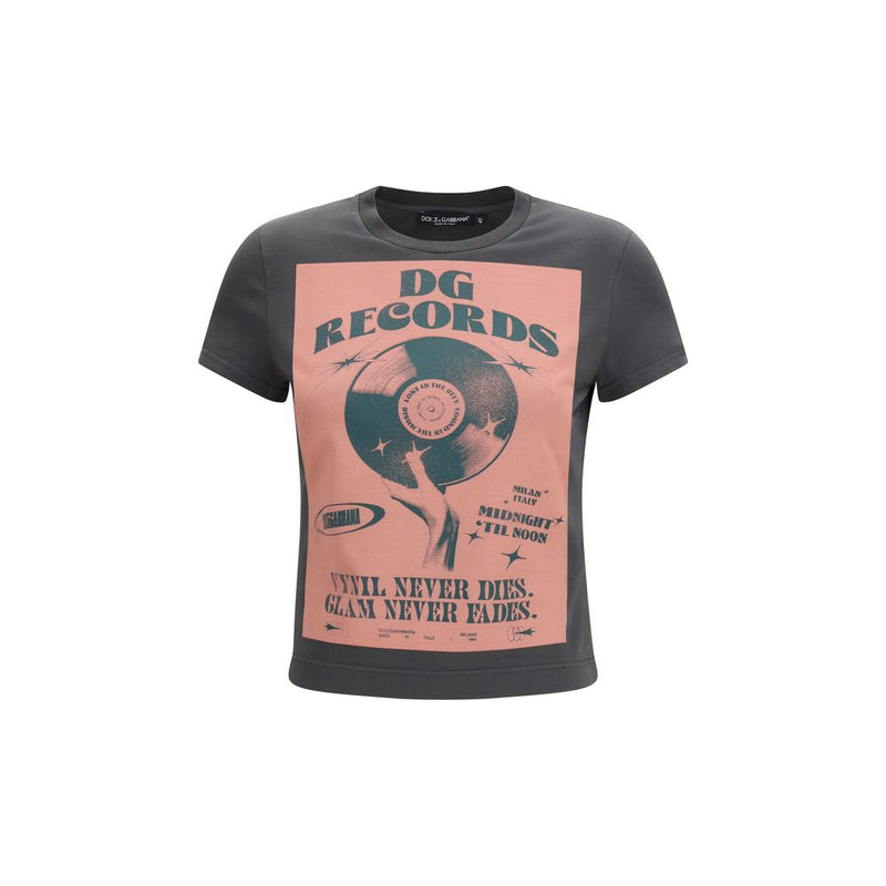 Dolce & Gabbana Gray Cotton T-Shirt - Slim Fit