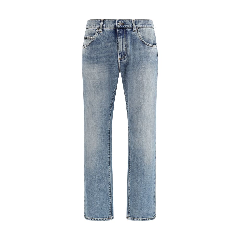 Jeans Dolce & Gabbana droits en coton bleu