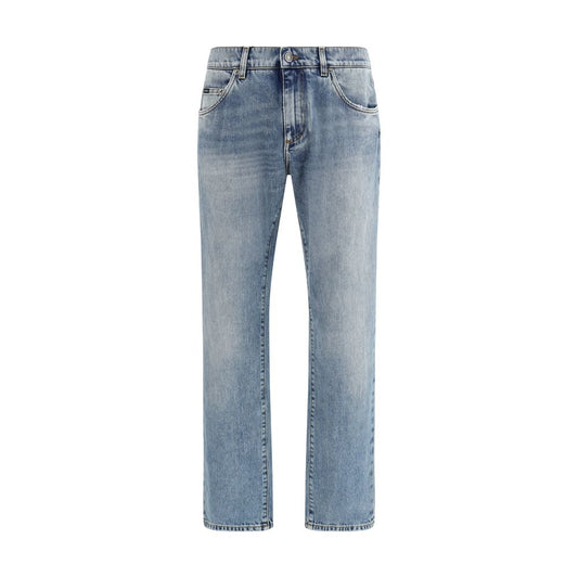 Dolce & Gabbana Blauwe Rechte Jeans van Katoen