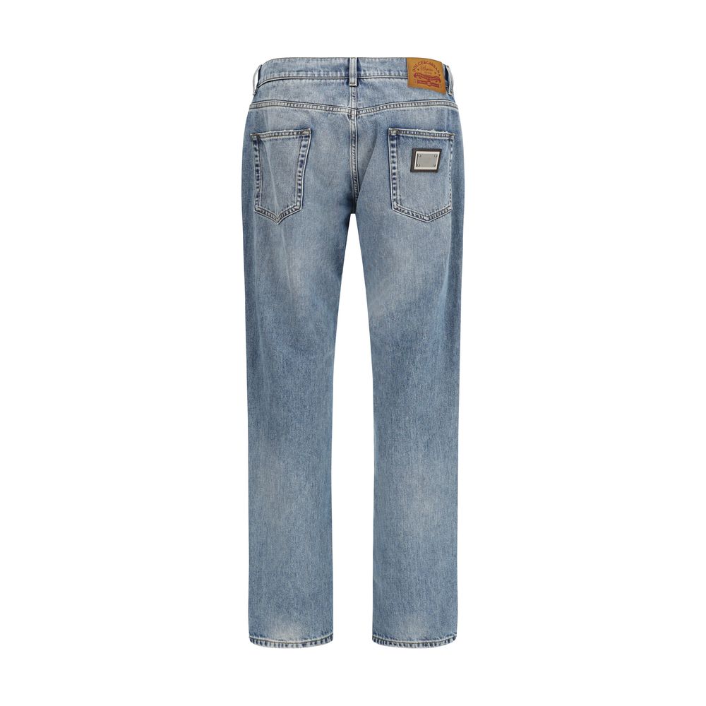 Jeans Dolce & Gabbana droits en coton bleu