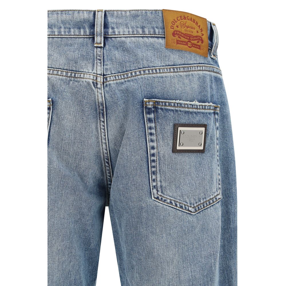 Jeans Dolce & Gabbana droits en coton bleu