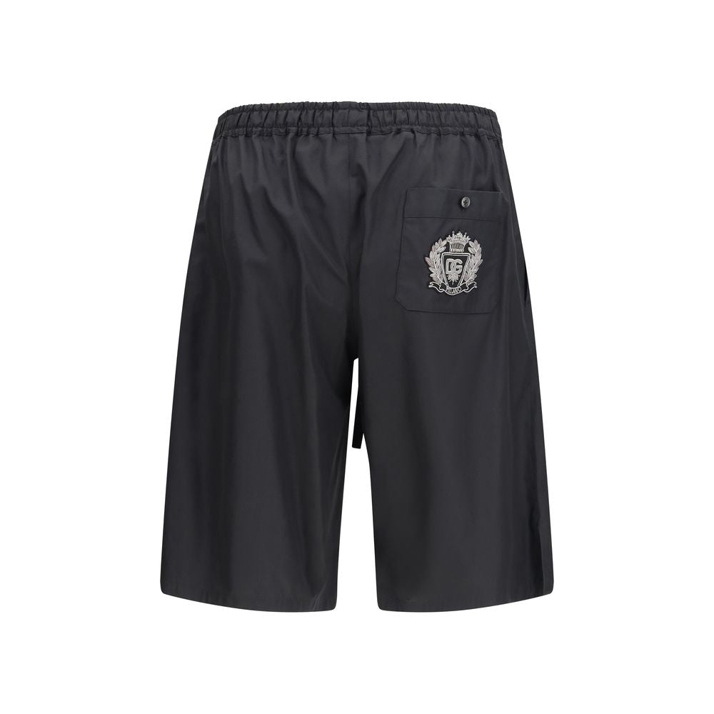 Shorts en coton noir Dolce & Gabbana