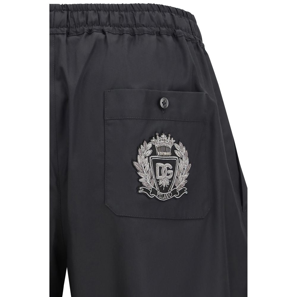 Shorts en coton noir Dolce & Gabbana