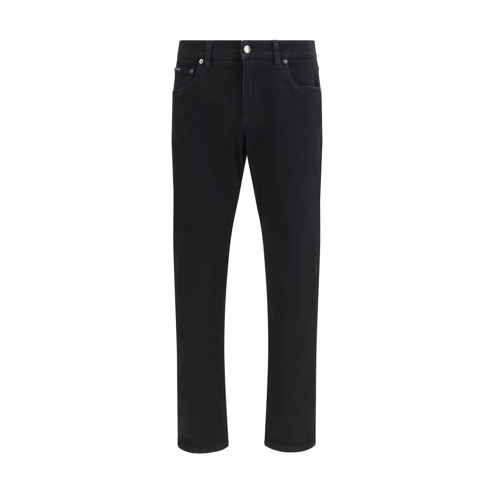 Dolce & Gabbana Jean slim en coton noir