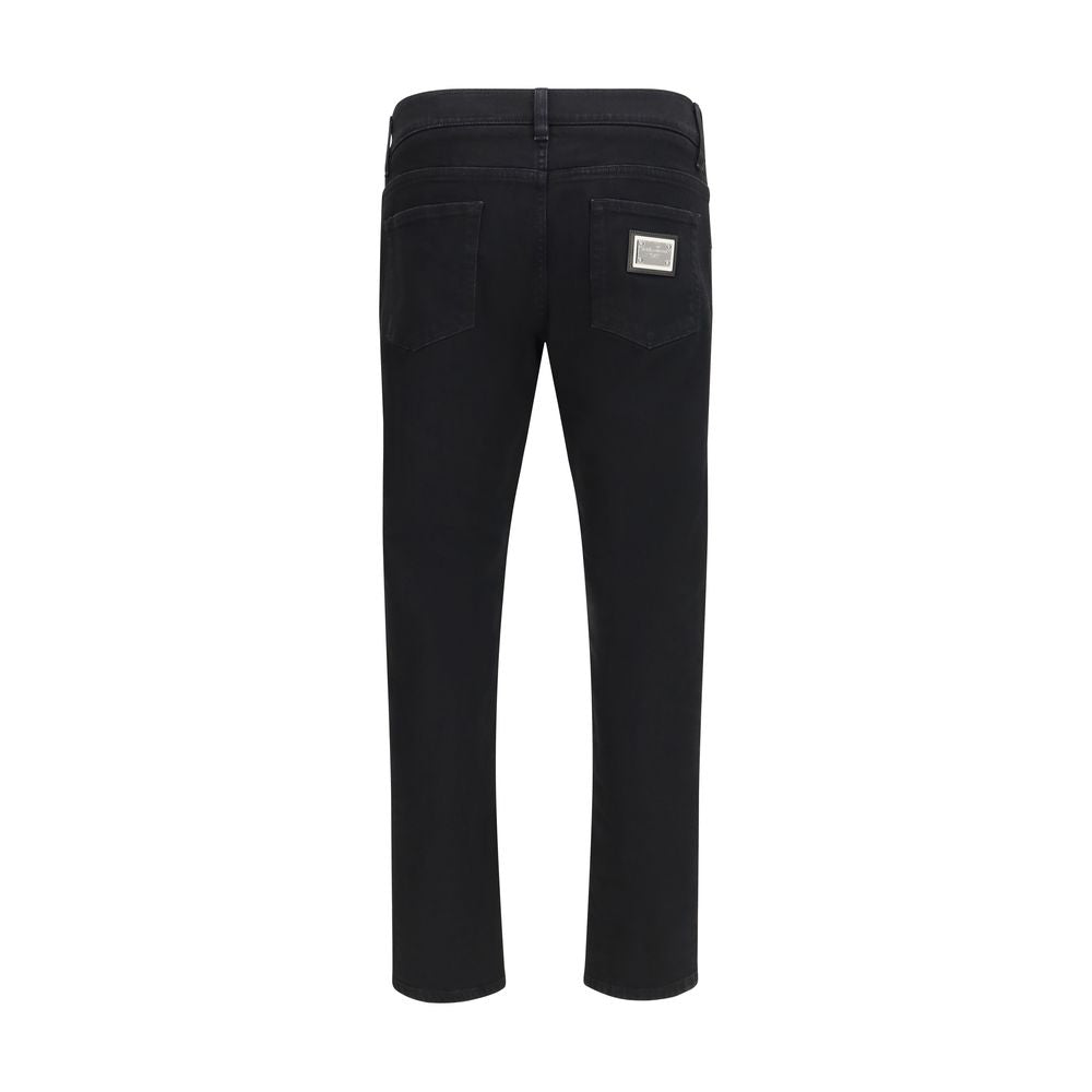 Dolce & Gabbana Jean slim en coton noir