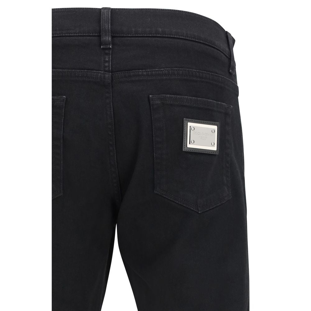 Dolce & Gabbana Jean slim en coton noir