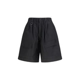 Y-3 Black Cotton Bermuda Shorts for Men