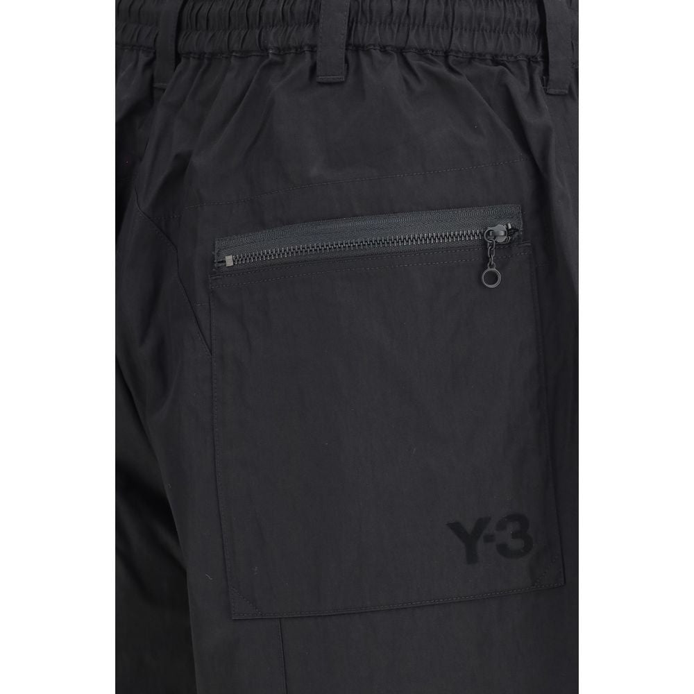 Y-3 Black Cotton Bermuda Shorts for Men
