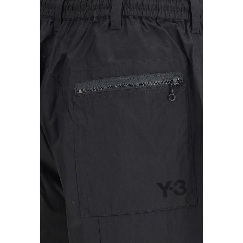 Y-3 Black Cotton Bermuda Shorts for Men