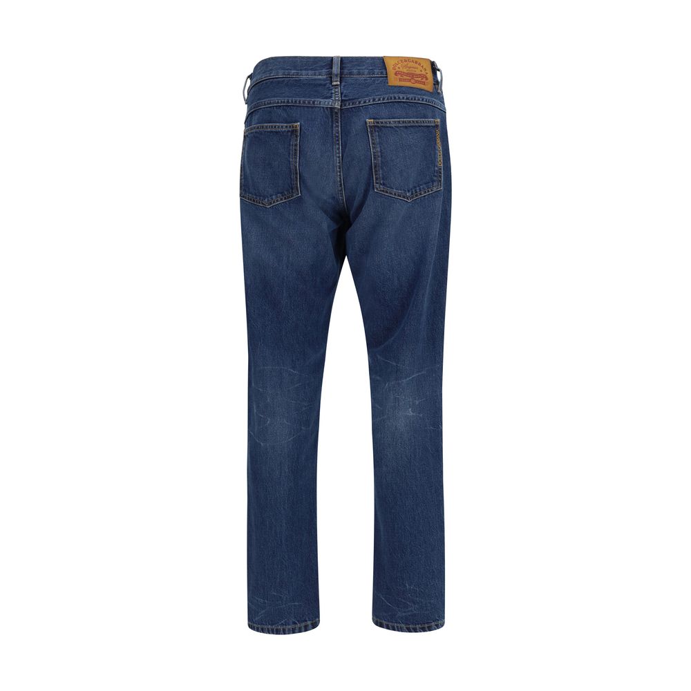 Jeans Dolce & Gabbana droits en coton bleu